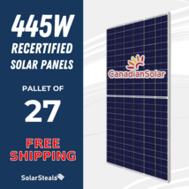 27x Used Canadian Solar BiHiKu CS3W-445MB-AG 445W Bifacial 445 Watt Mono... - $5,400.00