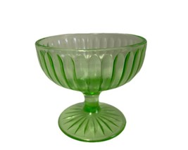 Vintage Green Vaseline Depression Glass Sherbet FOOTED Dessert DISH Replacement - £9.64 GBP