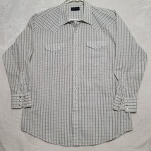 Panhandle Slim Mens Western Shirt Sz XL Blue Long Sleeve Pearl Snap Casual Dress - £19.02 GBP