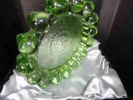 Luminoso Green Glass Ashtray Gorgeous 10" Diameter NIB image 3
