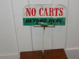 Vintage Golf No Carts Beyond This Point Metal Sign - $1,787.59 MXN