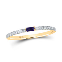 10kt Yellow Gold Womens Baguette Amethyst Diamond Band Ring 1/5 Cttw - £191.56 GBP