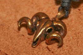 Aries Ram Head Bronze Pendant – Handcrafted Zodiac Power Symbol - $19.99