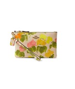 New Coach Women&#39;s  Floral Printed Leather Small Zip-Top Wristlet Multicolor - £85.63 GBP