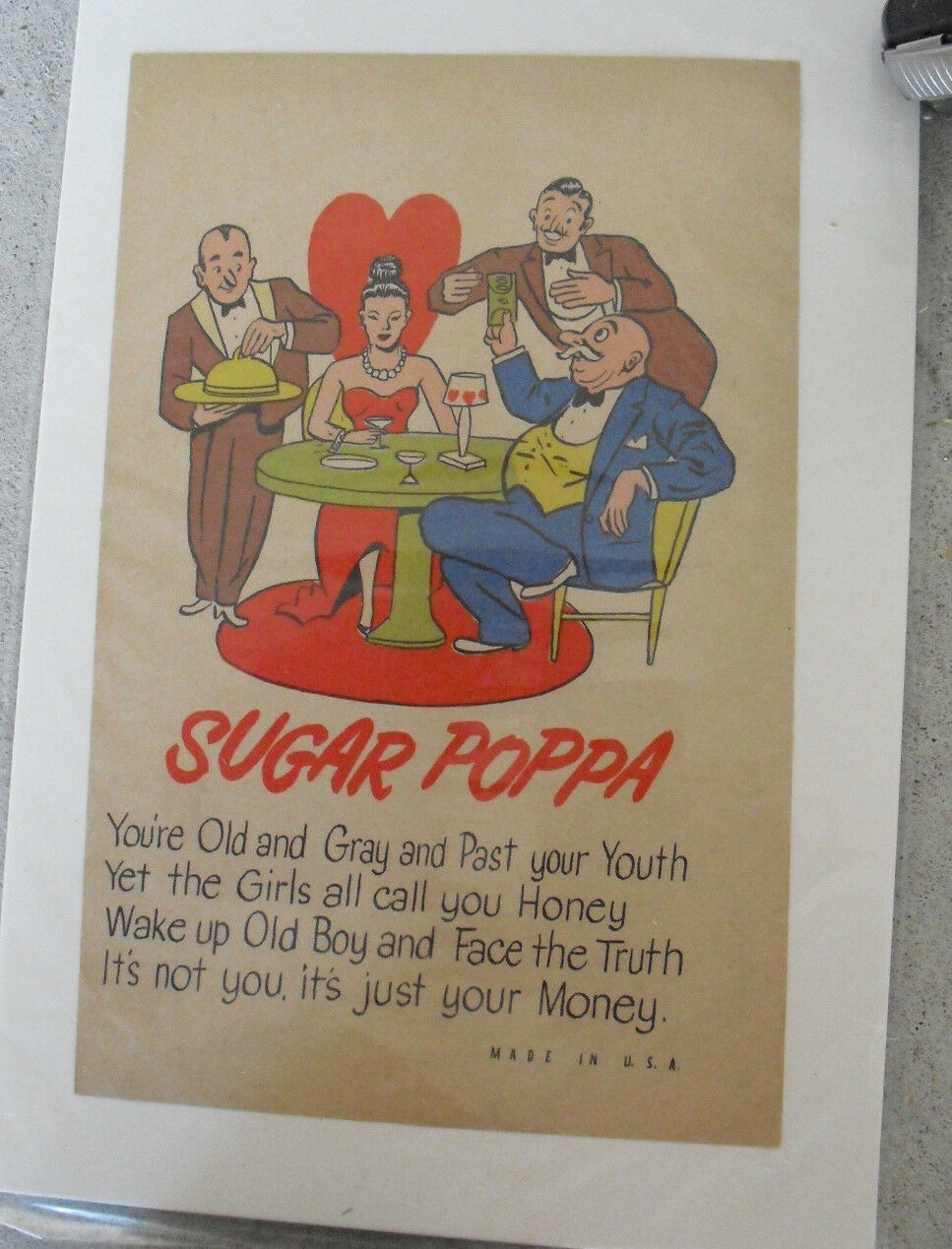 Vintage 1920s Comic Print Sugar Poppa Men and Women - $18.81