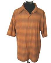 Posst.atti Shirt Mens 2XLarge Autumn Stripes Button Front Short Sleeves - £12.17 GBP