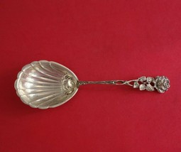 Hildesheimer Rose .800-.835 Silver Preserve Spoon Fluted 6 7/8&quot; Serving - £69.28 GBP