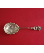 Hildesheimer Rose .800-.835 Silver Preserve Spoon Fluted 6 7/8&quot; Serving - £69.14 GBP
