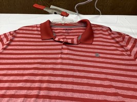 Izod Golf Polo Shirt Mens Size XXL 2XL Short Sleeve Collared Red Striped... - £9.31 GBP