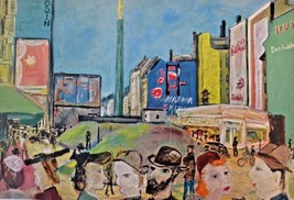 Vintage Art Print Painting &quot;The City&quot; 1949 - £23.60 GBP
