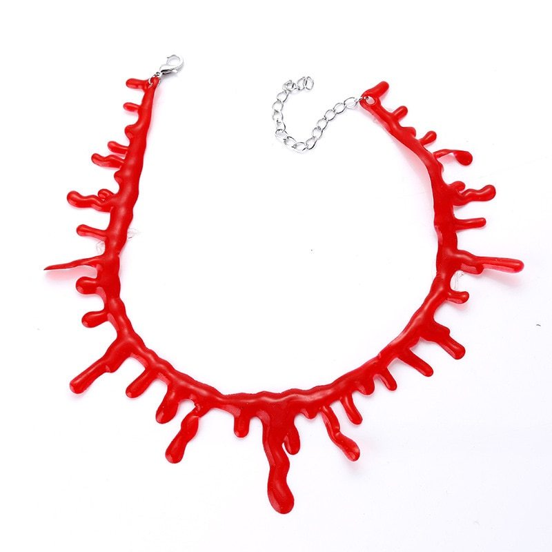 Elliz Clothing's Blood Choker Halloween Gothic Dripping Blood Illusion Necklace  Item image 6