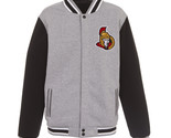 NHL Ottawa Senators Reversible Full Snap Fleece Jacket JHD 2 Front Logos - £95.69 GBP
