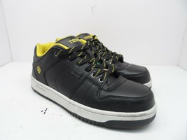 Terra Men&#39;s Austin Leather Steel Toe Atheltic Safety Work Shoe Black/Yel... - $17.80