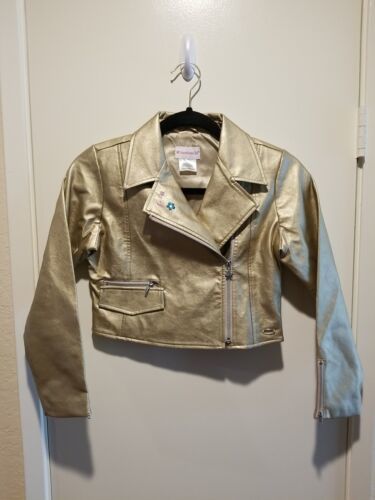 American Girl Truly Me Gold Moto Short Jacket For Girls~ Size Med 10/12 NWOT  - $37.56