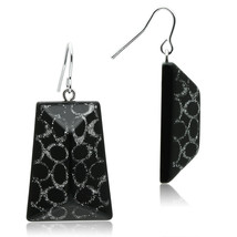 VL020 - IP rhodium (PVD) Brass Earrings with Synthetic Synthetic Stone i... - $26.49