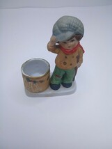 Vintage 1978 XMAS Luvkins Tiny Tim Hand Painted Porcelain Statue Candle ... - $6.73