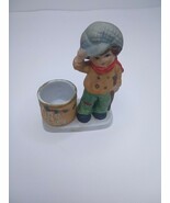 Vintage 1978 XMAS Luvkins Tiny Tim Hand Painted Porcelain Statue Candle ... - $124.12 MXN