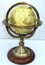 Vintage Nautical Brass Armillary Tabletop Marine Sphere World Globe Decorative - £95.52 GBP