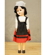 Vintage 1950&#39;s Era Hard Plastic Ethnic Costume Doll Toy Black Hair Sleep... - £16.41 GBP