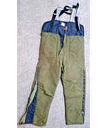 Used RefrigiWear Medium 28" Insulated Green Snow Bib Overalls Made USA V... - $58.79