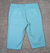 Gloria Vanderbilt Jeans Women 16 Blue Amanda Skimmer Capri Cropped Pant Stretch - $18.99