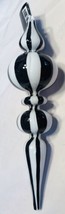 Robert Stanley Christmas Ornaments Glass Finial Candy Stripe Black &amp; White - £15.78 GBP