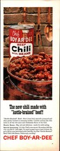 1963 Chef Boy-Ar-Dee Chili With beef Canned Print Ad nostalgic b8 - $24.11