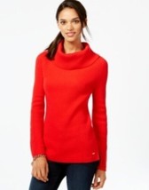 Tommy Hilfiger Women&#39;s Large Ribbed Cowl-Neck Sweater Racing Red $ 79.50 Retail - £19.57 GBP