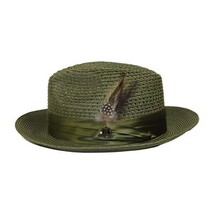 Men's Summer Spring Braid Straw style Hat by BRUNO CAPELO JULIAN JU908 Olive image 4