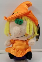 Sugar Loaf Happy Halloween Plush Stuffed Orange 12&quot; Witch Decoration - $4.94