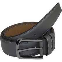 Men Genuine Leather Belt PIERO ROSSI Turkey Soft Full Grain Hand Stitch 301 Gray image 3