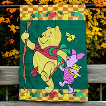 Disney Winnie the Pooh &amp; Piglet Fall Fun Garden Yard Decorative Flag 29&quot;... - $22.16