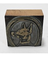 Printing Letterpress Printers Block Dog Head Animal Vtg Doberman - $14.80