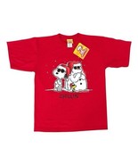 Peanuts Snoopy &amp; Woodstock Chillin’ Snowman Joe Cool VTG T-Shirt, Youth ... - $311.66 MXN