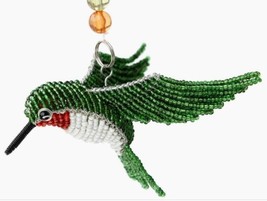 Hummingbird Hanging Glass Beads Beaded Wire Handcrafted Beadworx Extol H... - $26.68