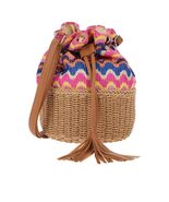 Carlos by Carlos Santana Women&#39;s Casual Straw &amp; Paper Bucket Bag Natural... - $23.87