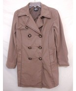 CINZIA ROCCA Italy BOHO Trench Coat Tan Cotton Distressed Embellished M - $112.08 CAD