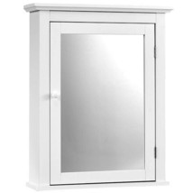 Bathroom Mirror Cabinet Wall Mounted Adjustable Shelf Medicine Storage-White - C - $148.49