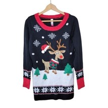 No Boundaries | Reindeer Ugly Christmas Sweater, size juniors large  - £15.20 GBP