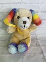 VTG America Wego Dog Puppy Beige Tan Rainbow Ears Feet Plush Stuffed Animal Toy - £55.38 GBP