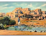 Pueblo De Taos New Mexico NM Linen Postcard W18 - £2.33 GBP