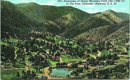 Ute Pass Colorado Green Mountain Falls Panorama UNP Unused Vtg Linen Postcard - $3.91