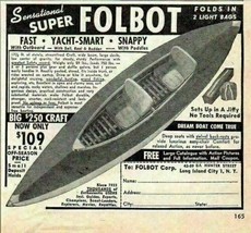 1948 Print Ad Super Folbot Folding Boats Long Island City,NY - £8.67 GBP