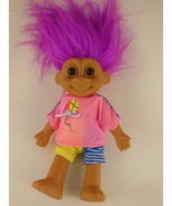 Russ Berrie Troll doll 7&quot; with Bright Pink Fuschia Hair - £8.56 GBP