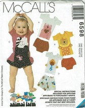 McCall&#39;s Sewing Pattern 6598 Short Shirts Bloomers Infants Size S-XL - $8.96