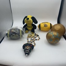 Krewe of Zulu Coconuts Hand Decorated Lot Of 2  Plush Figures Footballs ... - $28.71