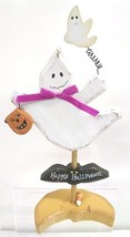 TJ Collection Wood Halloween Figurine (Ghost with Ghost) - £9.96 GBP