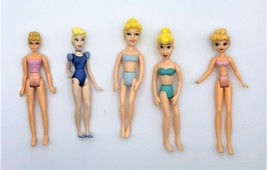 Disney Princess Cinderella Polly Pocket Style Mini Princess Dolls Lot of 5 Dolls - £7.97 GBP