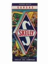 Vintage 1961 Advertising Skelly Oil Company Highway Map of Kansas Road Map - $13.96