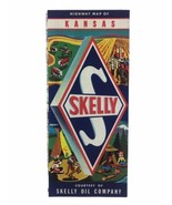 Vintage 1961 Advertising Skelly Oil Company Highway Map of Kansas Road Map - $215.50 MXN